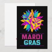 Carte de vacances Mardi Gras Masques (Devant / Derrière)