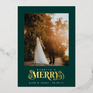 Carte de vacances Marié et Joyeux Classic Foil