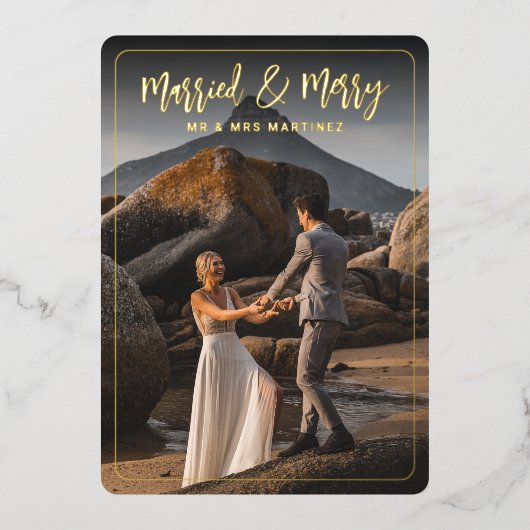 Carte de vacances Marié & Joyeux cadre arrondi Foi (Recto)