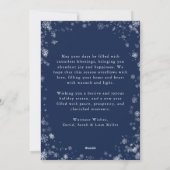 Carte de vacances Marine Blue Snow Flake (Dos)