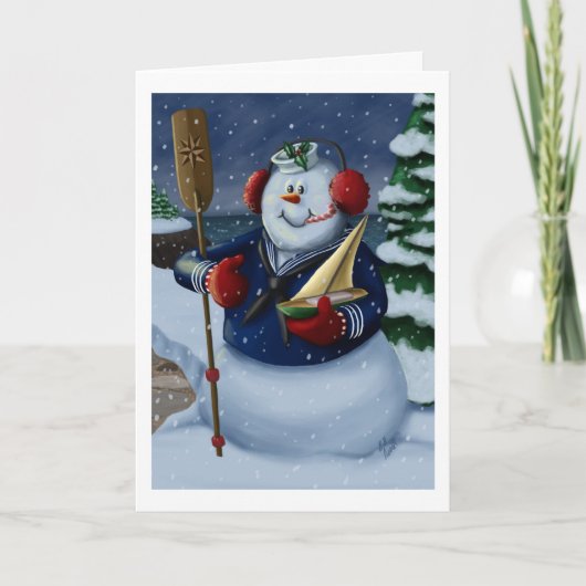 Carte de vacances Marine Sailer Snowman (Devant)
