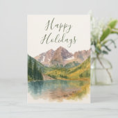 Carte de vacances Maroon Bells Colorado Watercolor (Debout devant)