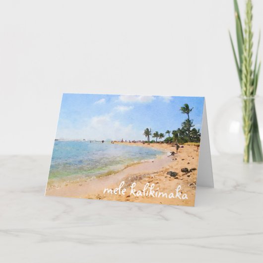 Carte de vacances Mele Kalikimaka Kauai Beach (Devant)
