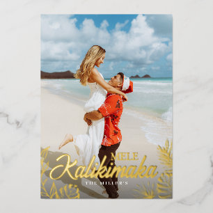 Carte de vacances Mele Kalikimaka Photo Tropical F