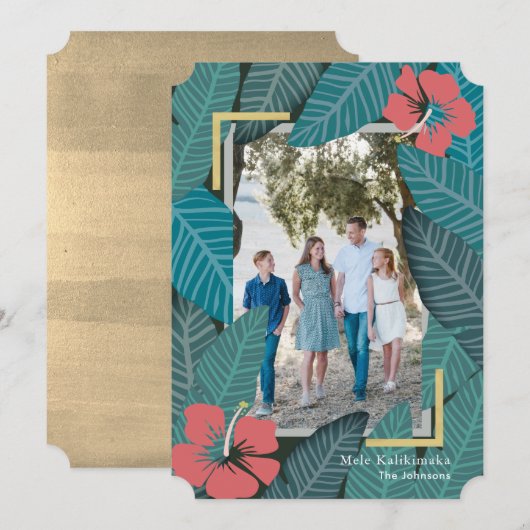 Carte de vacances Mele Kalikimaka Tropical Jungle (Devant / Derrière)