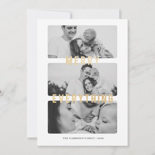 Carte de vacances Merry Everything Gold Foil (Devant)