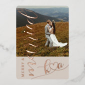 Carte de vacances Merry & Married Mariage Foil (Recto)