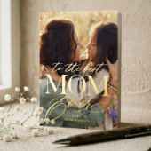 Carte De Vacances Métallisée À la meilleure maman jamais Script de la fête des