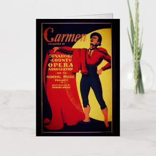 Carte De Vacances Métallisée Affiche de l'opéra Carmen