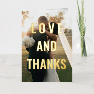 Carte De Vacances Métallisée Amour Gras Typographie Propre Et Merci Mariage