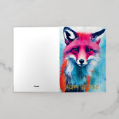 Carte De Vacances Métallisée Anniversaire de Red Fox (Mise à l'extérieur)