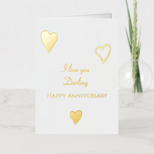 Carte De Vacances Métallisée Anniversaire des Coeurs d'Amour Romantique