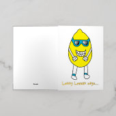 Carte De Vacances Métallisée Anniversaire Funny Lemon (Mise à l'extérieur)