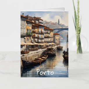 Carte De Vacances Métallisée Aquarelle de Porto