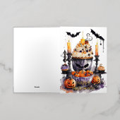 Carte De Vacances Métallisée Aquarelle Halloween Sweets (Mise à l'extérieur)