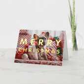 Carte De Vacances Métallisée Audacieuse Typographie moderne Photo Joyeux Noël (Recto)