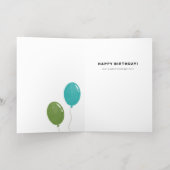 Carte De Vacances Métallisée Ballons d'anniversaire colorés (Couchage intérieur)