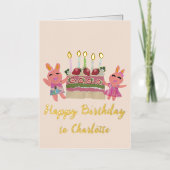 Carte De Vacances Métallisée Berry Sweet Bunny Buddies (Recto)