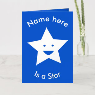 Carte De Vacances Métallisée Bleu clair Star de célébration Personnalisé