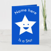 Carte De Vacances Métallisée Bleu clair Star de célébration Personnalisé (Recto)