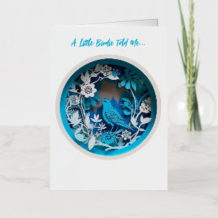 Carte De Vacances Métallisée Blue Bird - Obtenez bientôt des souhaits