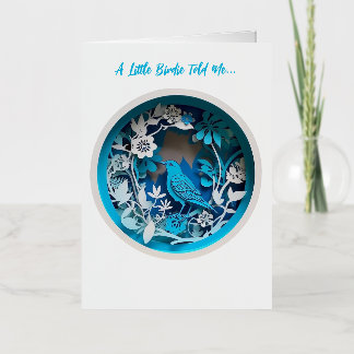 Carte De Vacances Métallisée Blue Bird - Obtenez bientôt des souhaits