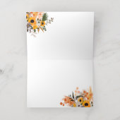 Carte De Vacances Métallisée Boho chic rustique tournesol mariée (Couchage intérieur)