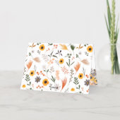 Carte De Vacances Métallisée Boho chic rustique tournesol mariée (Verso)