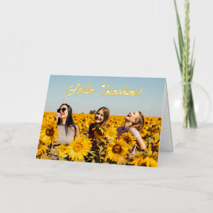 Carte De Vacances Métallisée Bonjour Sunshine