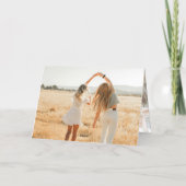 Carte De Vacances Métallisée Calligraphie cardiaque 13 Photo Joyeux anniversair (Verso)