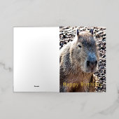 CARTE DE VACANCES MÉTALLISÉE CAPYBARA ANIMAL SAUVAGE (Mise à l'extérieur)