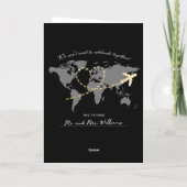 Carte De Vacances Métallisée Carton d'invitation de mariage au passeport noir d (Verso)