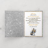 Carte De Vacances Métallisée Champagne de champagne NYE (Couchage intérieur)