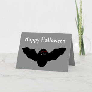 Carte De Vacances Métallisée Chauve-souris vampire creepy personnalisée pour Ha