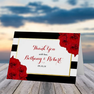 Carte De Vacances Métallisée Chic Moderne Luxe Mariage Collection - Roses rouge