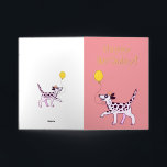 Carte De Vacances Métallisée Chien dalmate souhaite un joyeux anniversaire<br><div class="desc">Dalmatie spoty doggy vous souhaite un joyeux anniversaire</div>