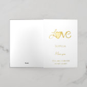 Carte De Vacances Métallisée Citation de coeur d'amour romantique (Mise à l'extérieur)