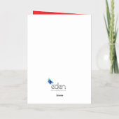 Carte De Vacances Métallisée Cloches d'or et arc rouge aquarelle Noël (Verso)