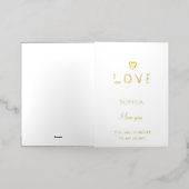 Carte De Vacances Métallisée Coeur chic Amour romantique (Mise à l'extérieur)