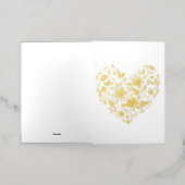 Carte De Vacances Métallisée Coeur floral (Mise à l'extérieur)