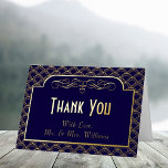 Carte De Vacances Métallisée Collection de Mariages Art Déco Gatsby vintage des<br><div class="desc">Dites merci dans le style avec ces élégantes et très tendance photo mariage véritable feuille pressée cartes de remerciement. Le design est facile à personnaliser avec votre propre photo et votre propre libellé et votre famille et vos amis seront ravis quand ils recevront ces fabuleux remerciements. Les éléments correspondants se...</div>
