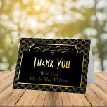 Carte De Vacances Métallisée Collection de Mariages Art Déco Gatsby vintage des<br><div class="desc">Dites merci dans le style avec ces élégantes et très tendance photo mariage véritable feuille pressée cartes de remerciement. Le design est facile à personnaliser avec votre propre photo et votre propre libellé et votre famille et vos amis seront ravis quand ils recevront ces fabuleux remerciements. Les éléments correspondants se...</div>