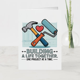 Carte De Vacances Métallisée Construire une vie ensemble Couple mignon et mai
