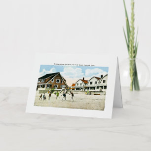 Carte De Vacances Métallisée Cottages le long de la côte, Fairfield, Connecticu