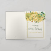 Carte De Vacances Métallisée Crème Rose 80e anniversaire (Mise à l'extérieur)