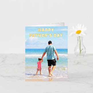 Carte De Vacances Métallisée Custom Photo Father's Day Card Personalized
