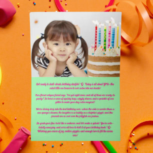 Carte De Vacances Métallisée Cute Whimsical Floral Octopus Photo Anniversaire d