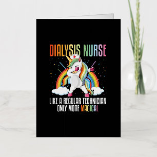 Carte De Vacances Métallisée Dabbing Unicorn Dab Dialysis Infirmière comme une 