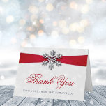 Carte De Vacances Métallisée Diamante Flocon de neige et Ruban rouge Mariage d'<br><div class="desc">Dites merci dans le style avec ces élégantes et très tendance photo mariage véritable feuille pressée cartes de remerciement. Le design est facile à personnaliser avec votre propre photo et votre propre libellé et votre famille et vos amis seront ravis quand ils recevront ces fabuleux remerciements. Les éléments correspondants se...</div>