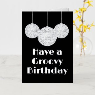 Carte De Vacances Métallisée Disco Ball Super Anniversaire Argent